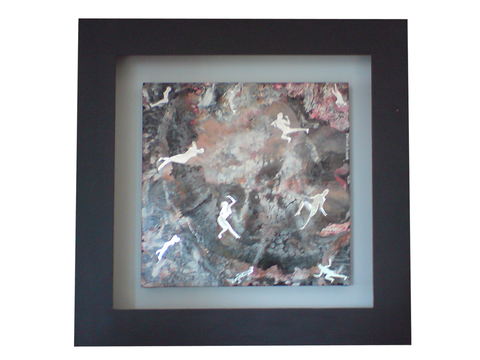 PARADISE (painting framed inside customized electric lightbox) (2010) 87cm x 87cm